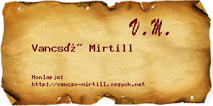 Vancsó Mirtill névjegykártya